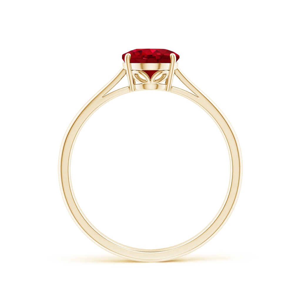 8x6mm AAA Oval Solitaire Ruby Cocktail Ring in Yellow Gold Side 199
