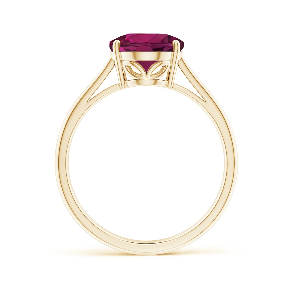 10x8mm AAA Oval Solitaire Rhodolite Cocktail Ring in Yellow Gold Side-1