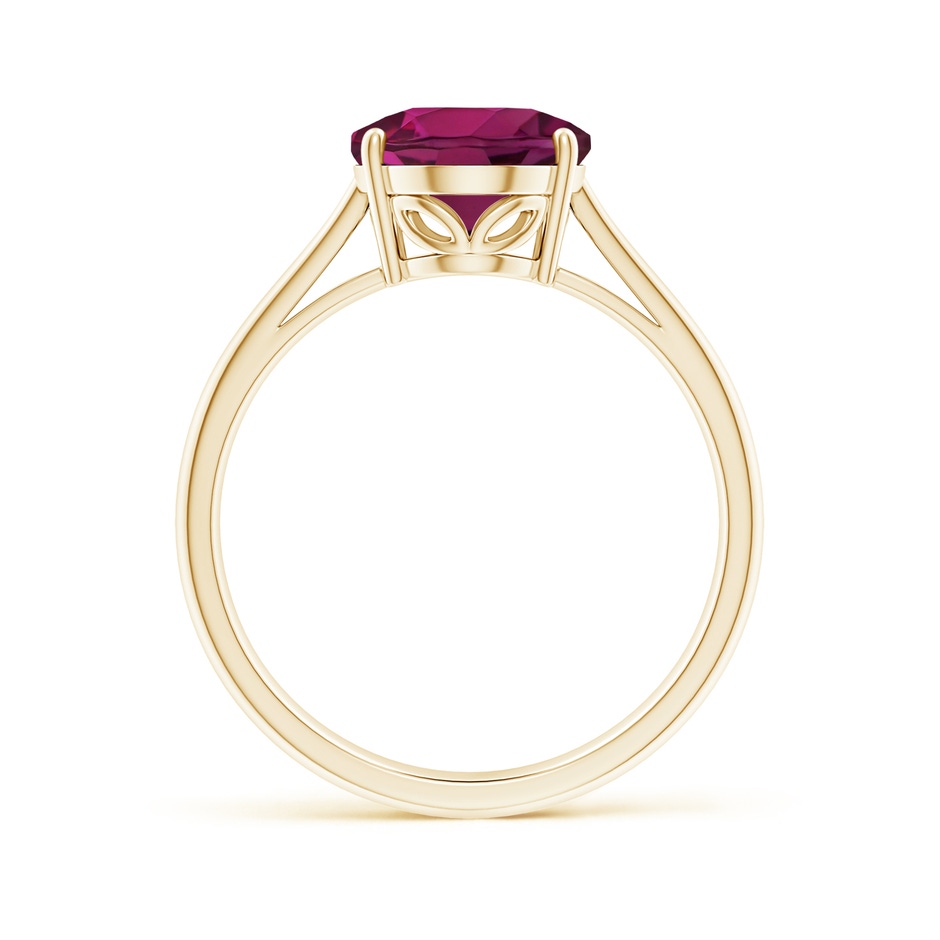 10x8mm AAA Oval Solitaire Rhodolite Cocktail Ring in Yellow Gold side-1