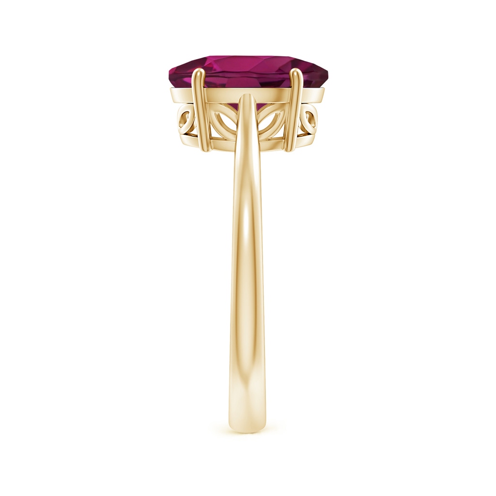 10x8mm AAA Oval Solitaire Rhodolite Cocktail Ring in Yellow Gold Side-2