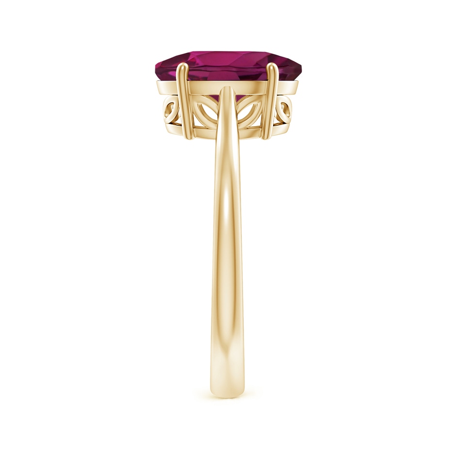 10x8mm AAA Oval Solitaire Rhodolite Cocktail Ring in Yellow Gold side-2