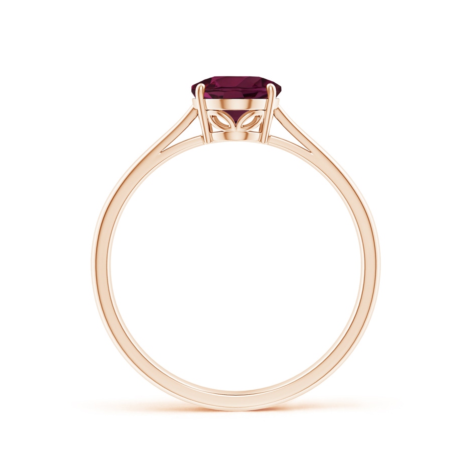 8x6mm A Oval Solitaire Rhodolite Cocktail Ring in Rose Gold side 199