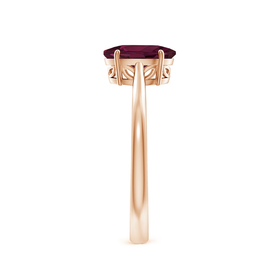 8x6mm A Oval Solitaire Rhodolite Cocktail Ring in Rose Gold side 299