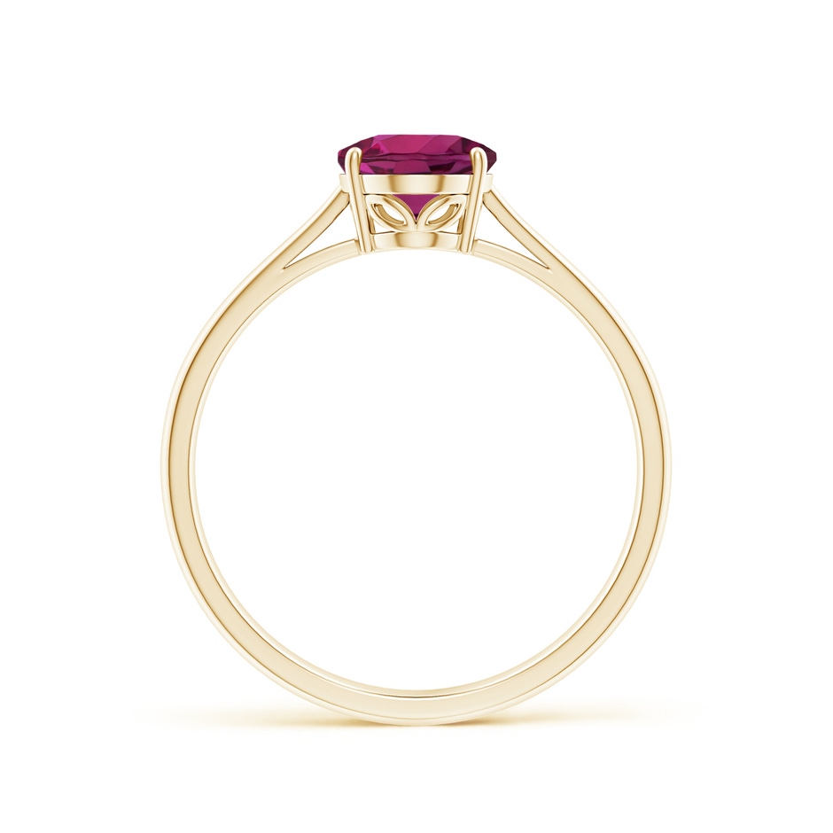 8x6mm AAAA Oval Solitaire Rhodolite Cocktail Ring in Yellow Gold side 199