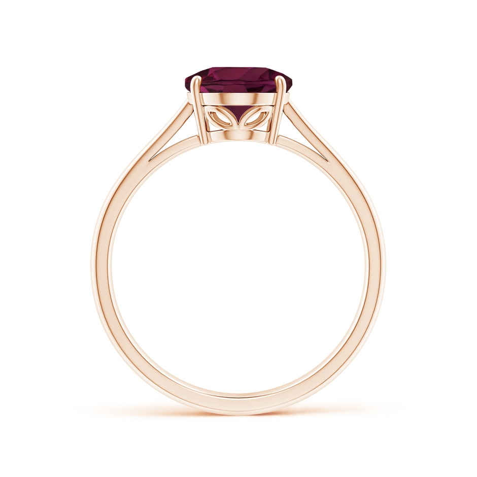 9x7mm A Oval Solitaire Rhodolite Cocktail Ring in Rose Gold side 199