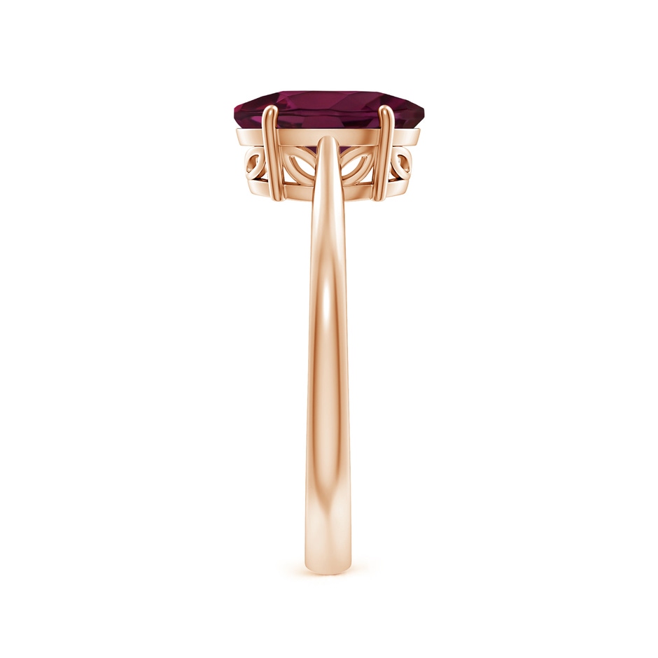 9x7mm A Oval Solitaire Rhodolite Cocktail Ring in Rose Gold side 299