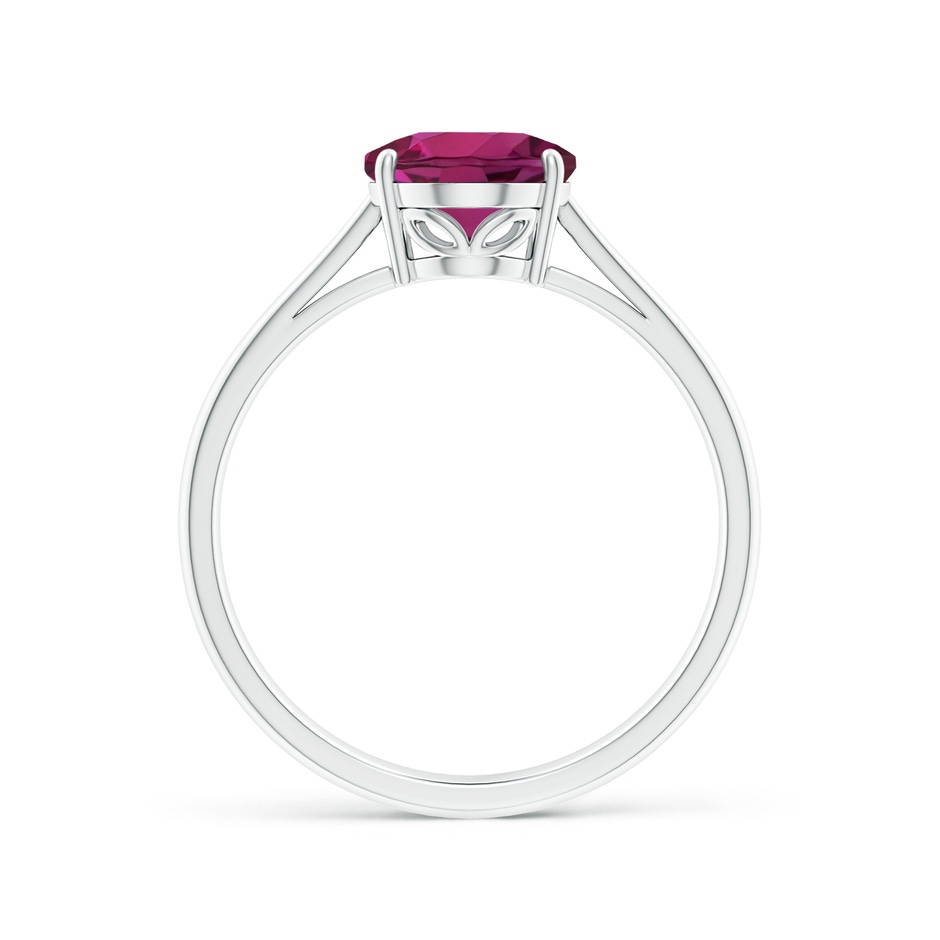 9x7mm AAAA Oval Solitaire Rhodolite Cocktail Ring in P950 Platinum side 199