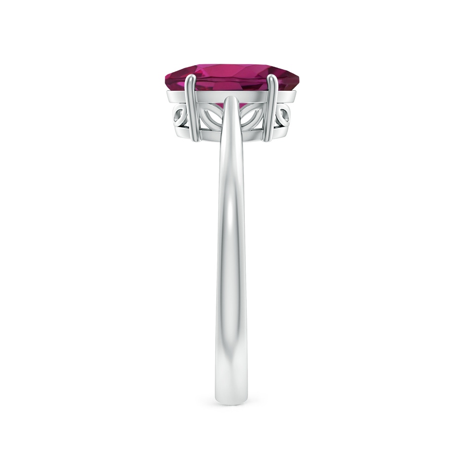 9x7mm AAAA Oval Solitaire Rhodolite Cocktail Ring in P950 Platinum side 299