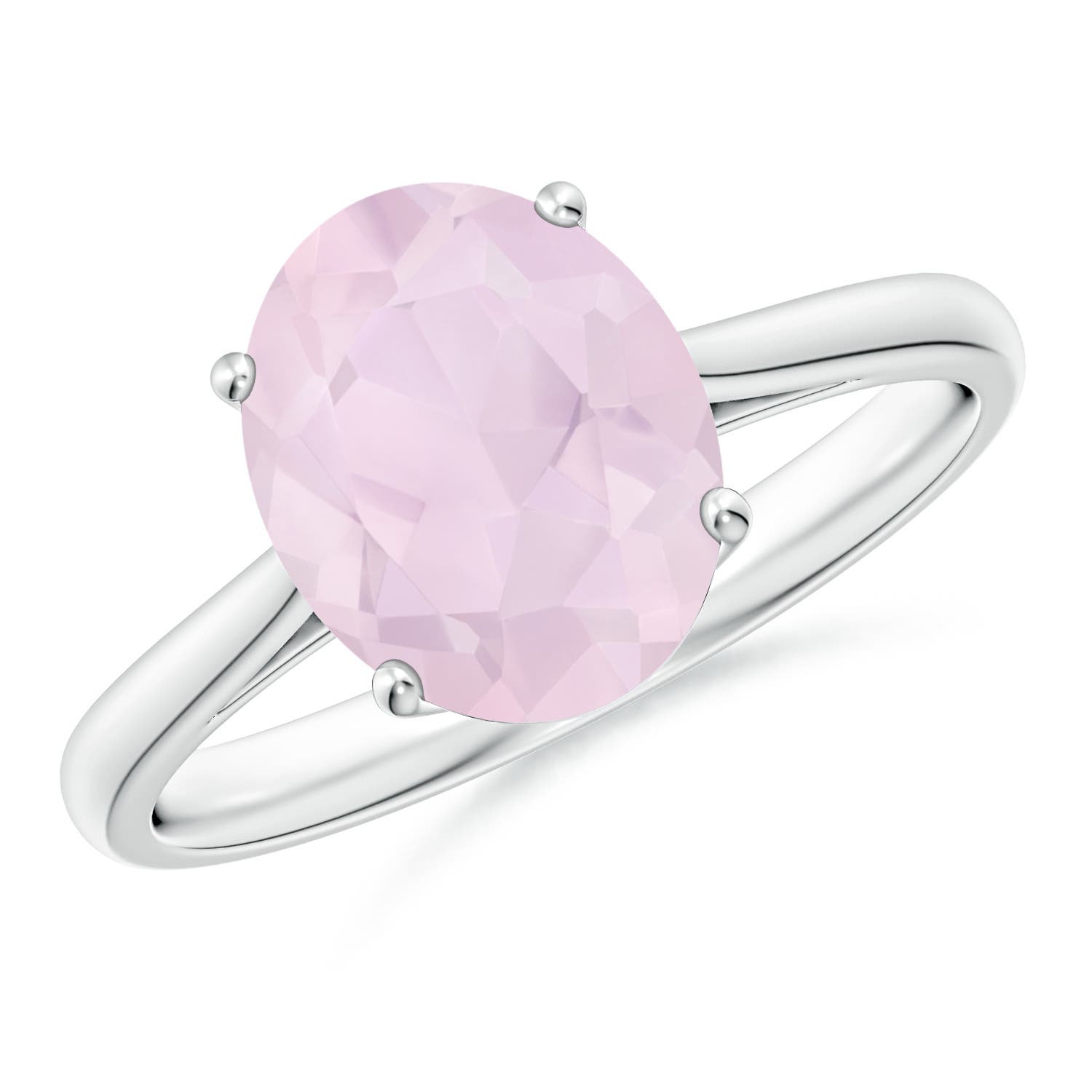 A - Rose Quartz / 2.2 CT / 14 KT White Gold