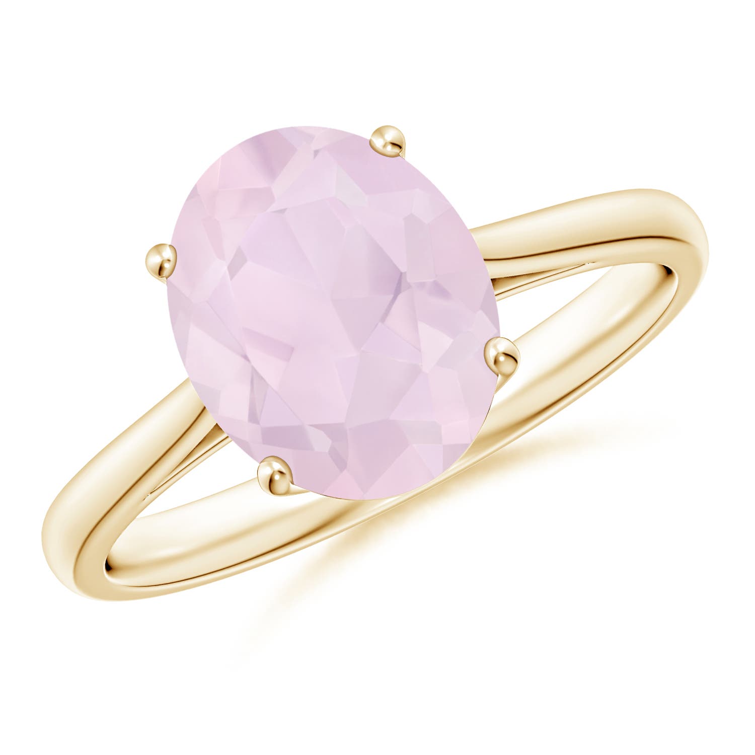 A - Rose Quartz / 2.2 CT / 14 KT Yellow Gold