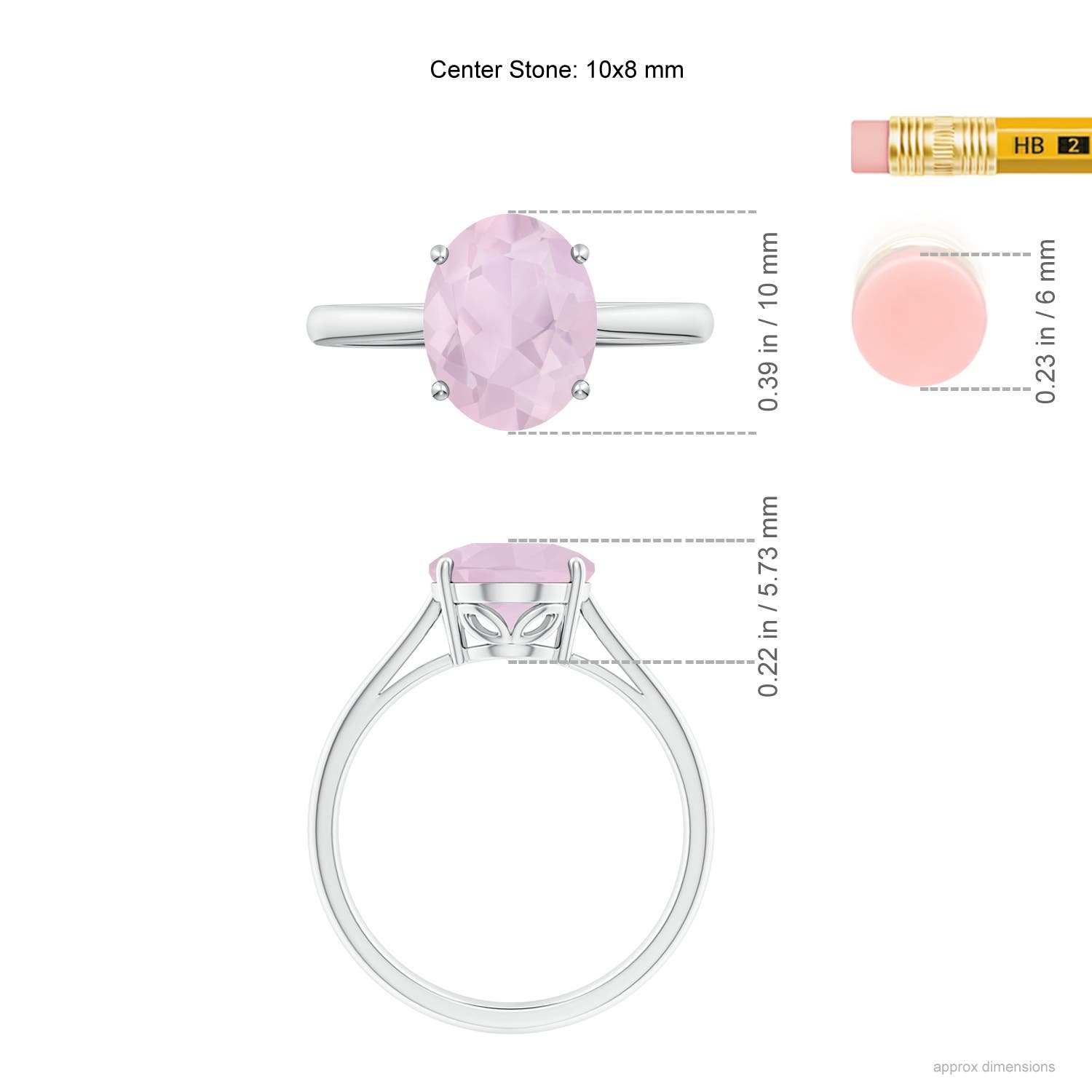 AA - Rose Quartz / 2.2 CT / 14 KT White Gold