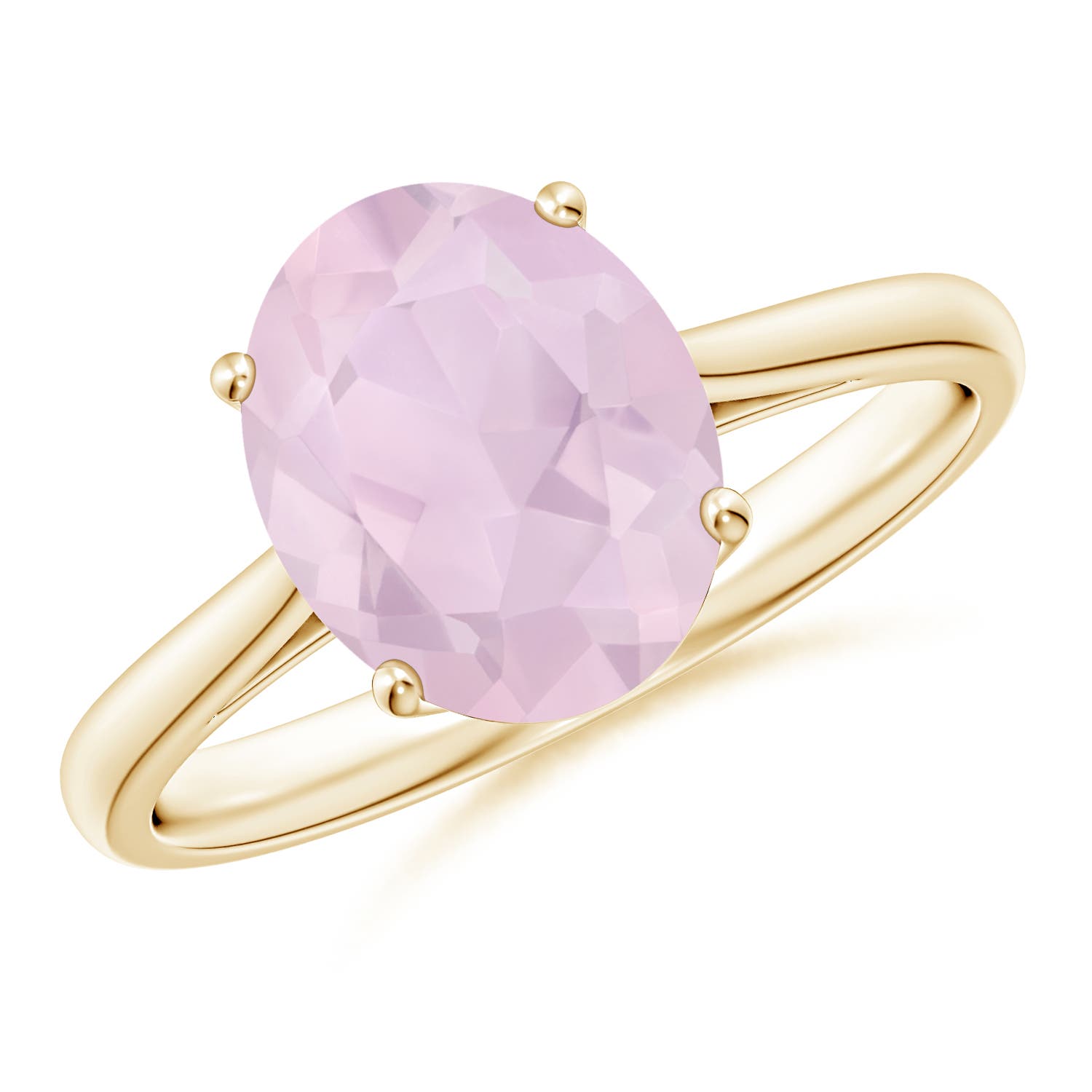 AA - Rose Quartz / 2.2 CT / 14 KT Yellow Gold