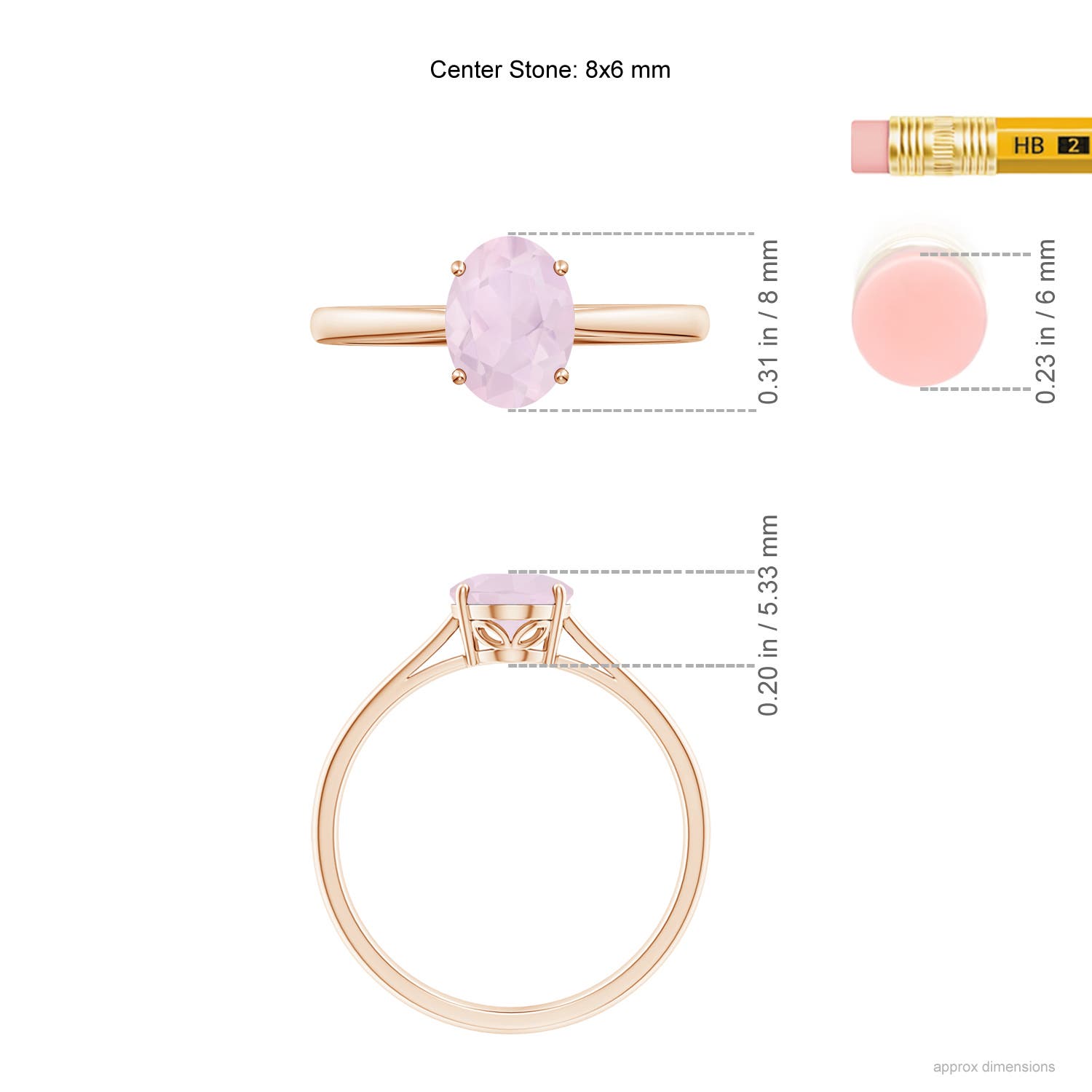 A - Rose Quartz / 1 CT / 14 KT Rose Gold