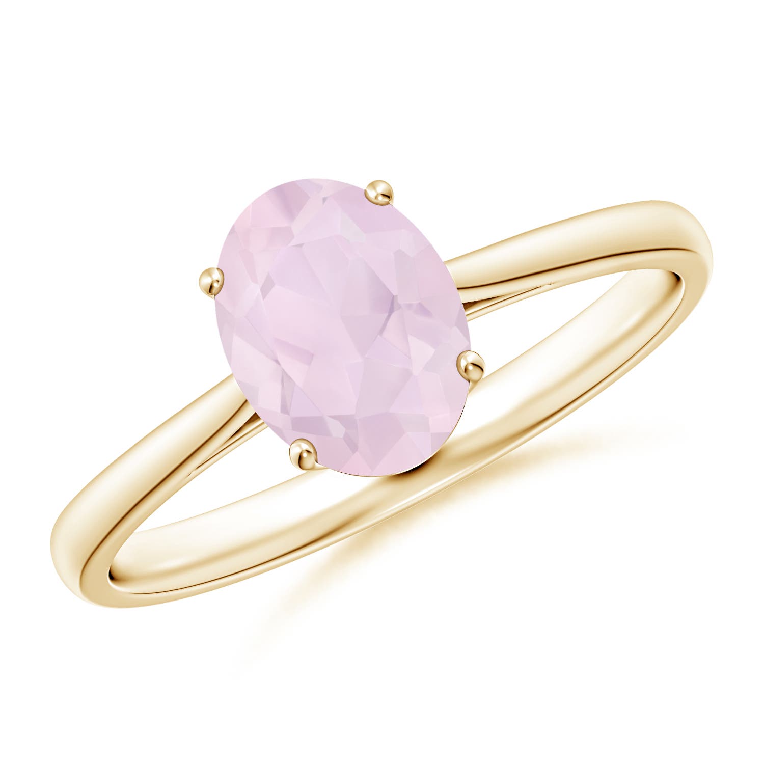 A - Rose Quartz / 1 CT / 14 KT Yellow Gold