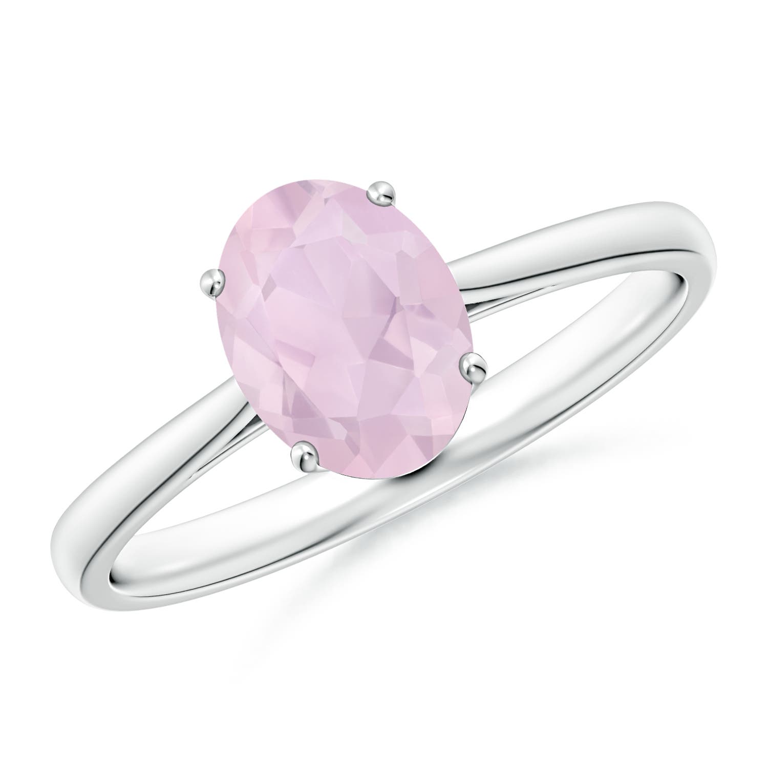 AA - Rose Quartz / 1 CT / 14 KT White Gold