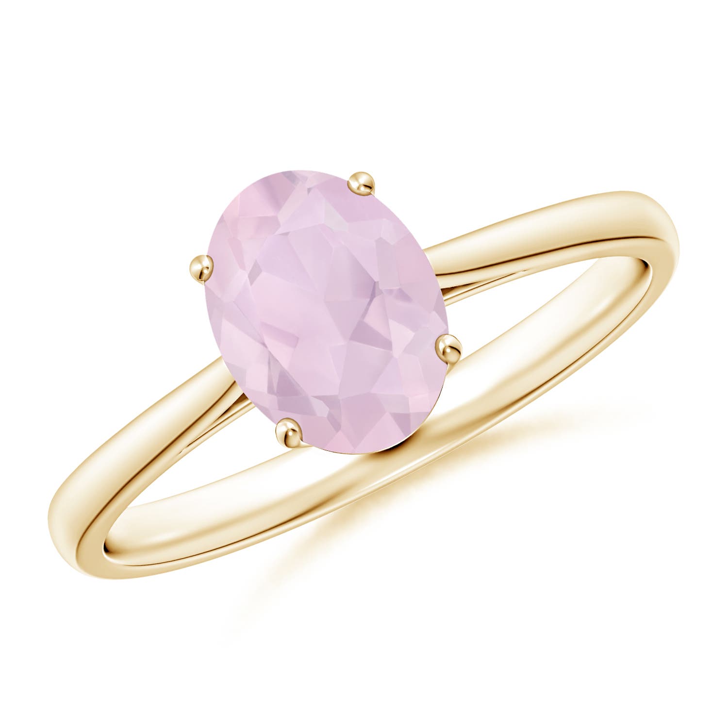 AA - Rose Quartz / 1 CT / 14 KT Yellow Gold