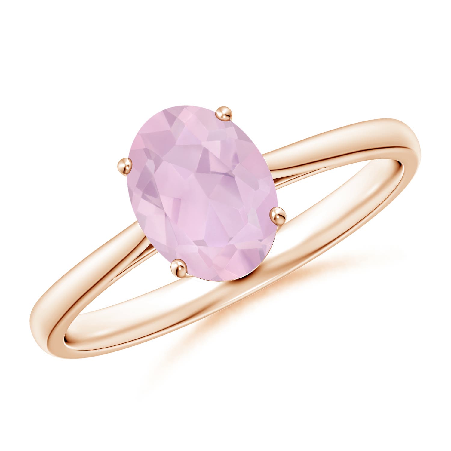 AAA - Rose Quartz / 1 CT / 14 KT Rose Gold