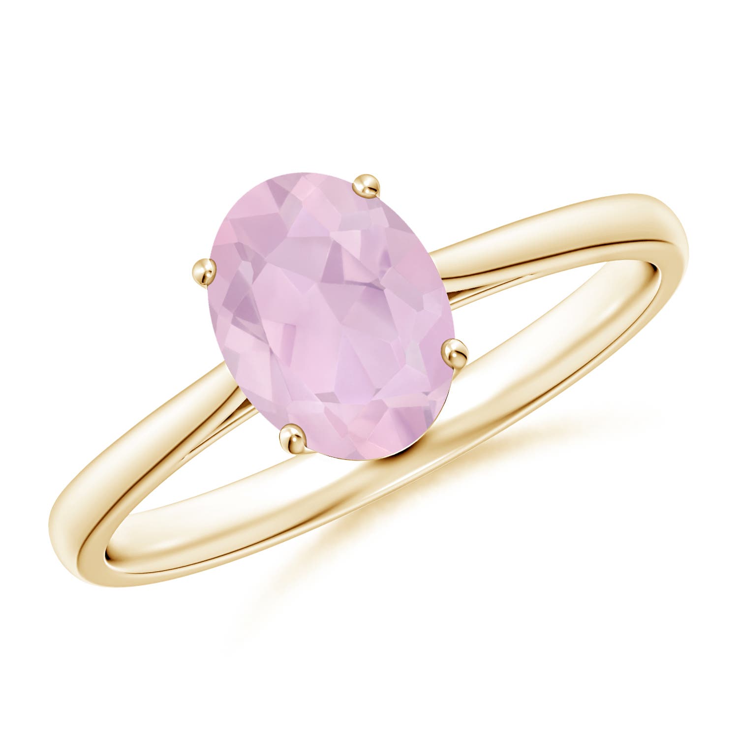 AAA - Rose Quartz / 1 CT / 14 KT Yellow Gold