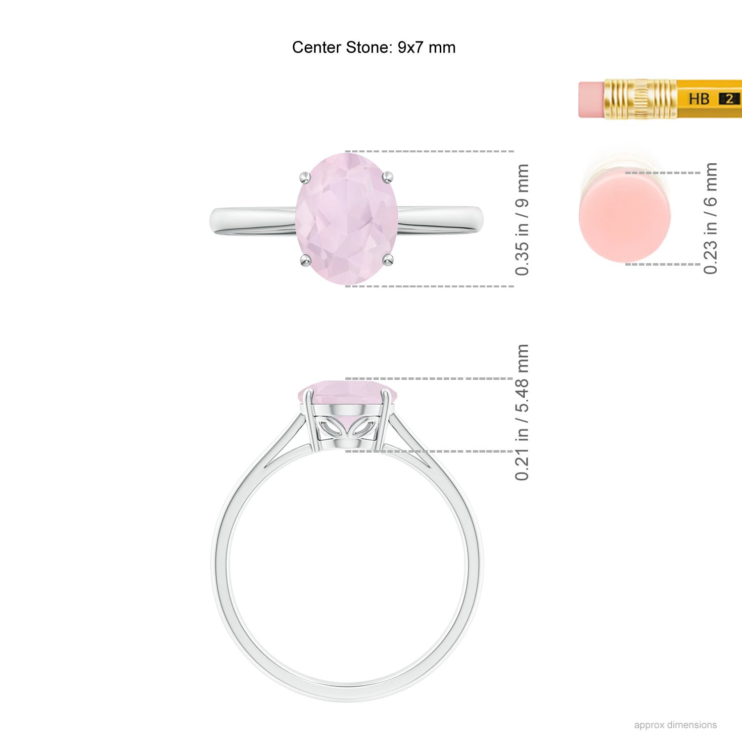 A - Rose Quartz / 1.52 CT / 14 KT White Gold