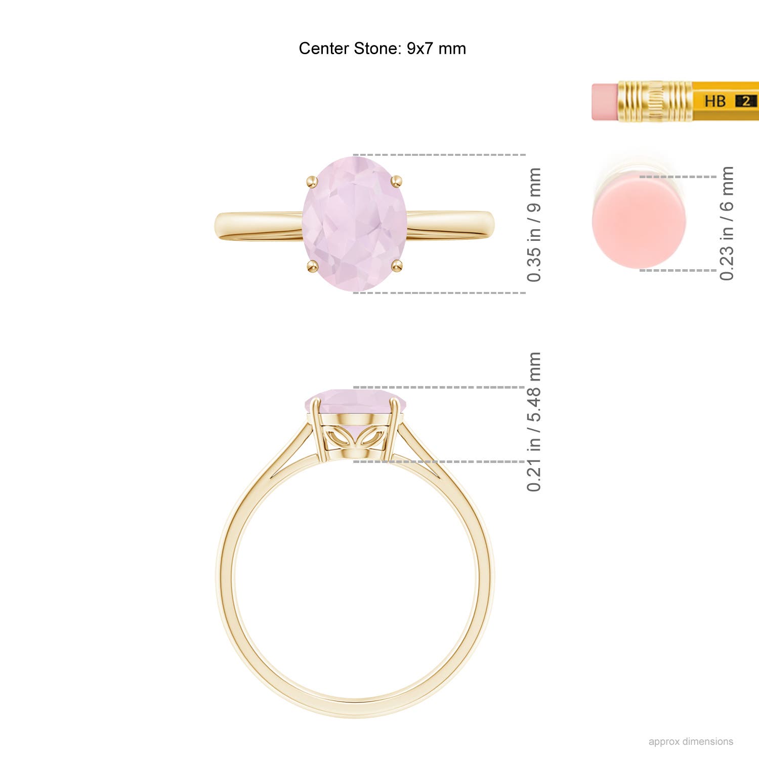 A - Rose Quartz / 1.52 CT / 14 KT Yellow Gold