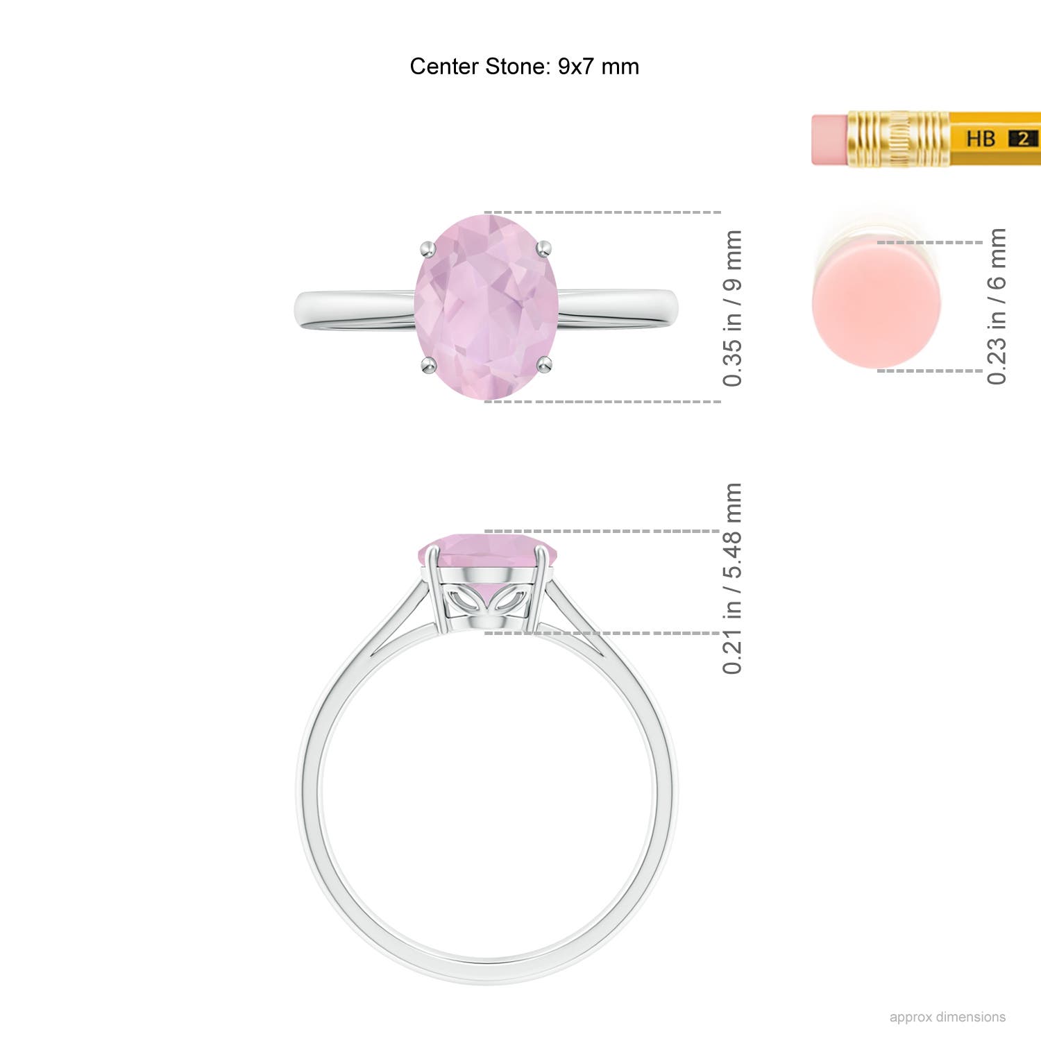 AAA - Rose Quartz / 1.52 CT / 14 KT White Gold