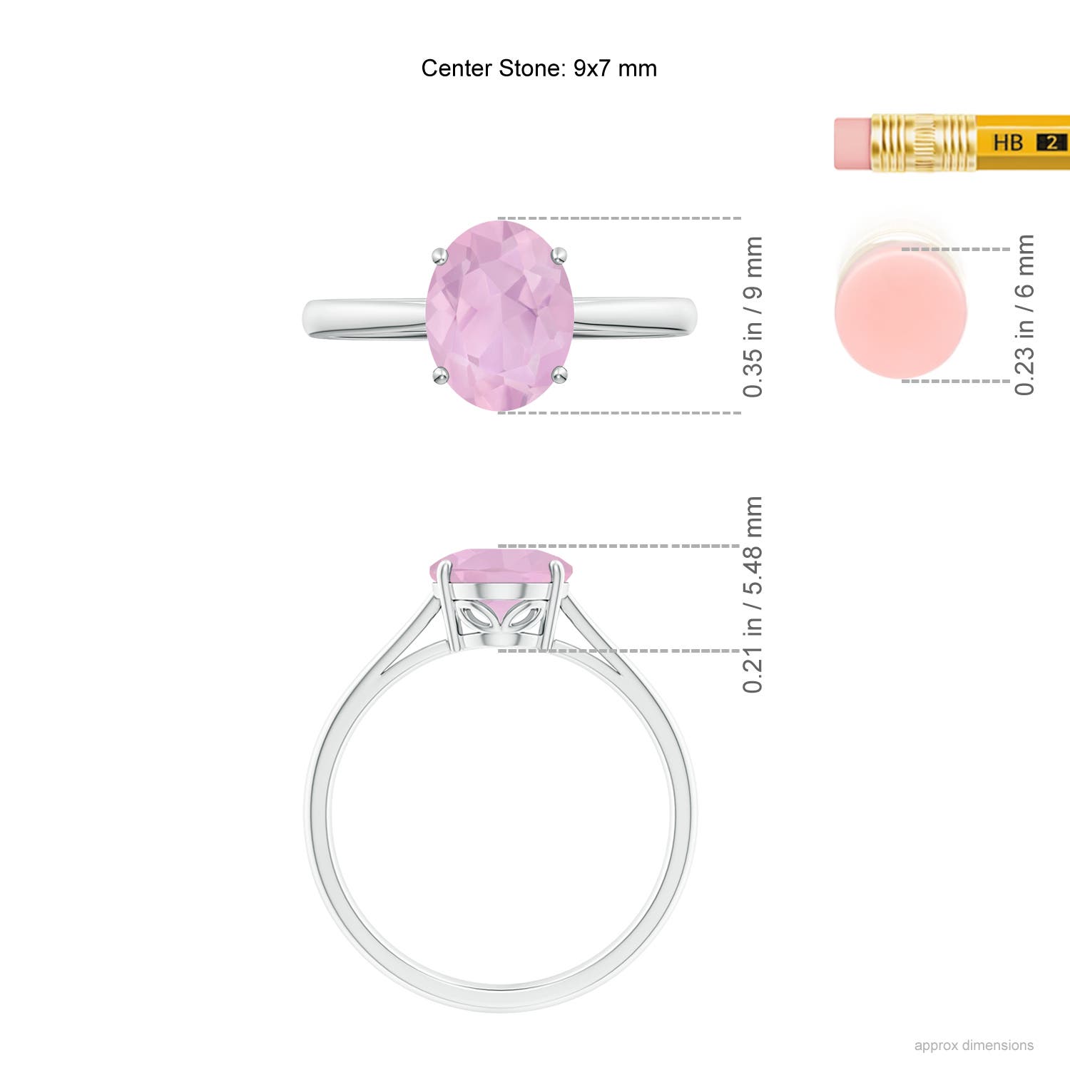 AAAA - Rose Quartz / 1.52 CT / 14 KT White Gold