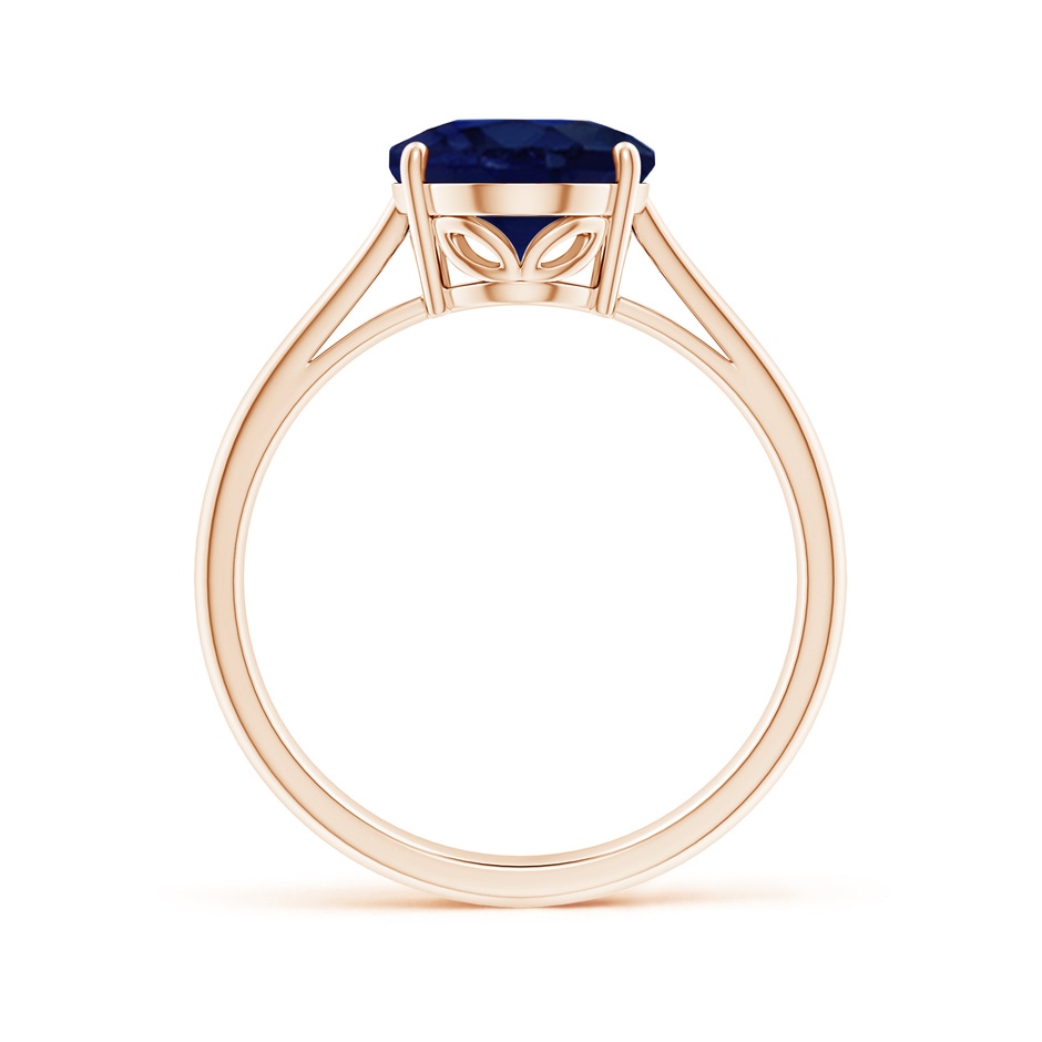 10x8mm A Oval Solitaire Blue Sapphire Cocktail Ring in Rose Gold side 199