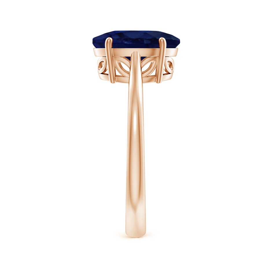 10x8mm A Oval Solitaire Blue Sapphire Cocktail Ring in Rose Gold side 299
