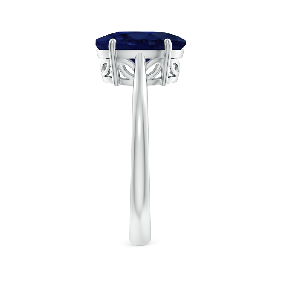 10x8mm A Oval Solitaire Blue Sapphire Cocktail Ring in White Gold side 299