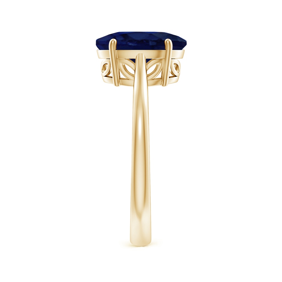 10x8mm A Oval Solitaire Blue Sapphire Cocktail Ring in Yellow Gold side 299