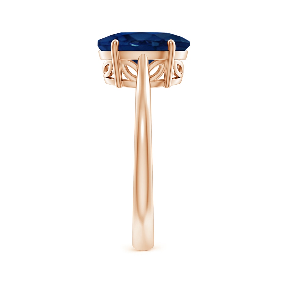 10x8mm AA Oval Solitaire Blue Sapphire Cocktail Ring in Rose Gold side 299