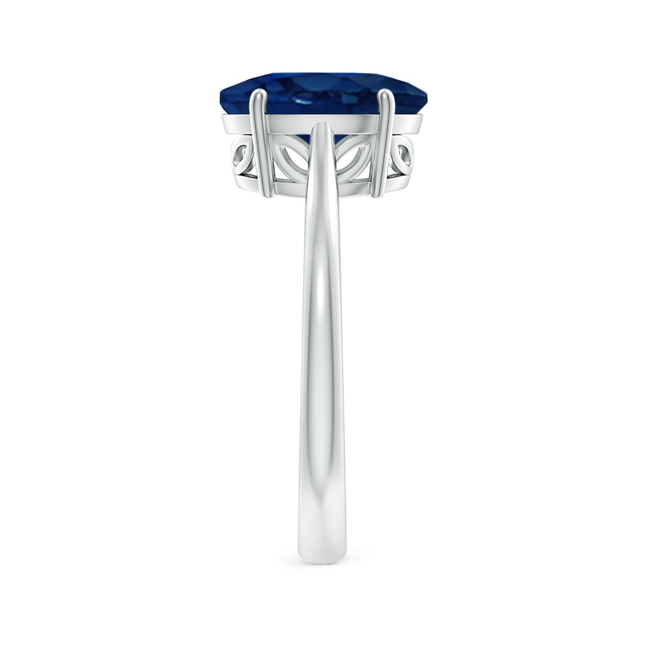 10x8mm AA Oval Solitaire Blue Sapphire Cocktail Ring in White Gold side 299