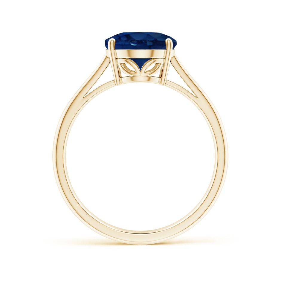 10x8mm AA Oval Solitaire Blue Sapphire Cocktail Ring in Yellow Gold side 199
