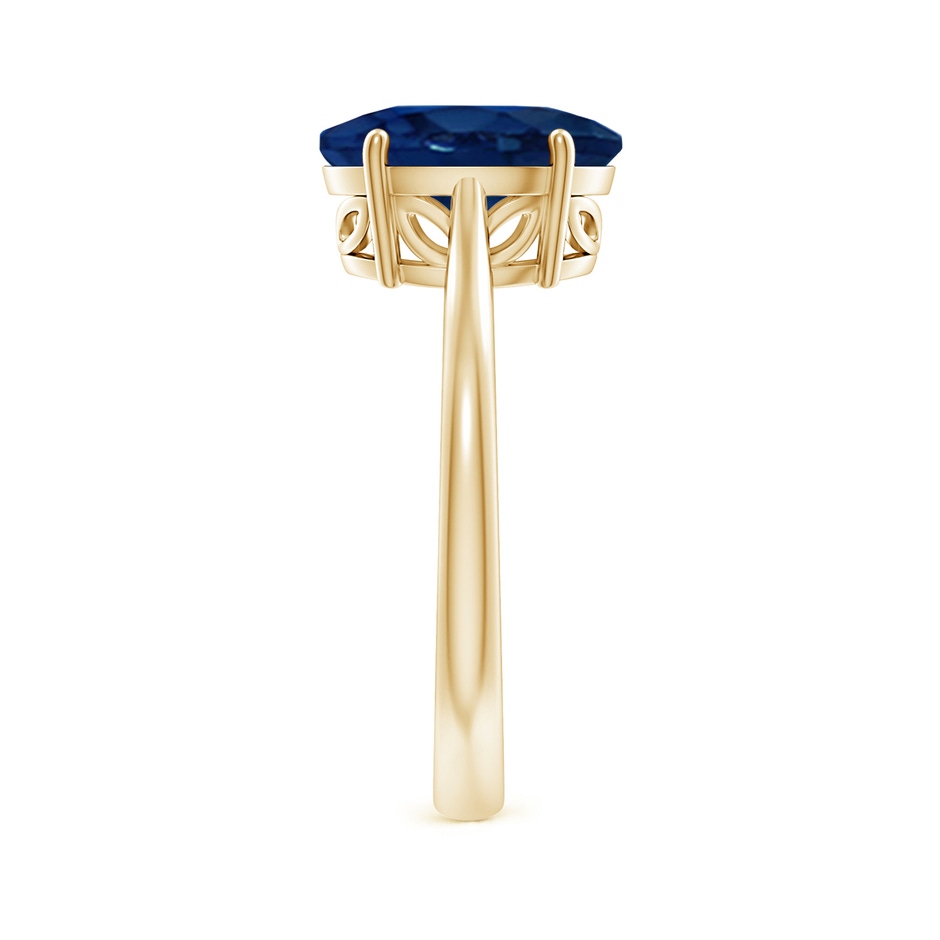 10x8mm AA Oval Solitaire Blue Sapphire Cocktail Ring in Yellow Gold side 299