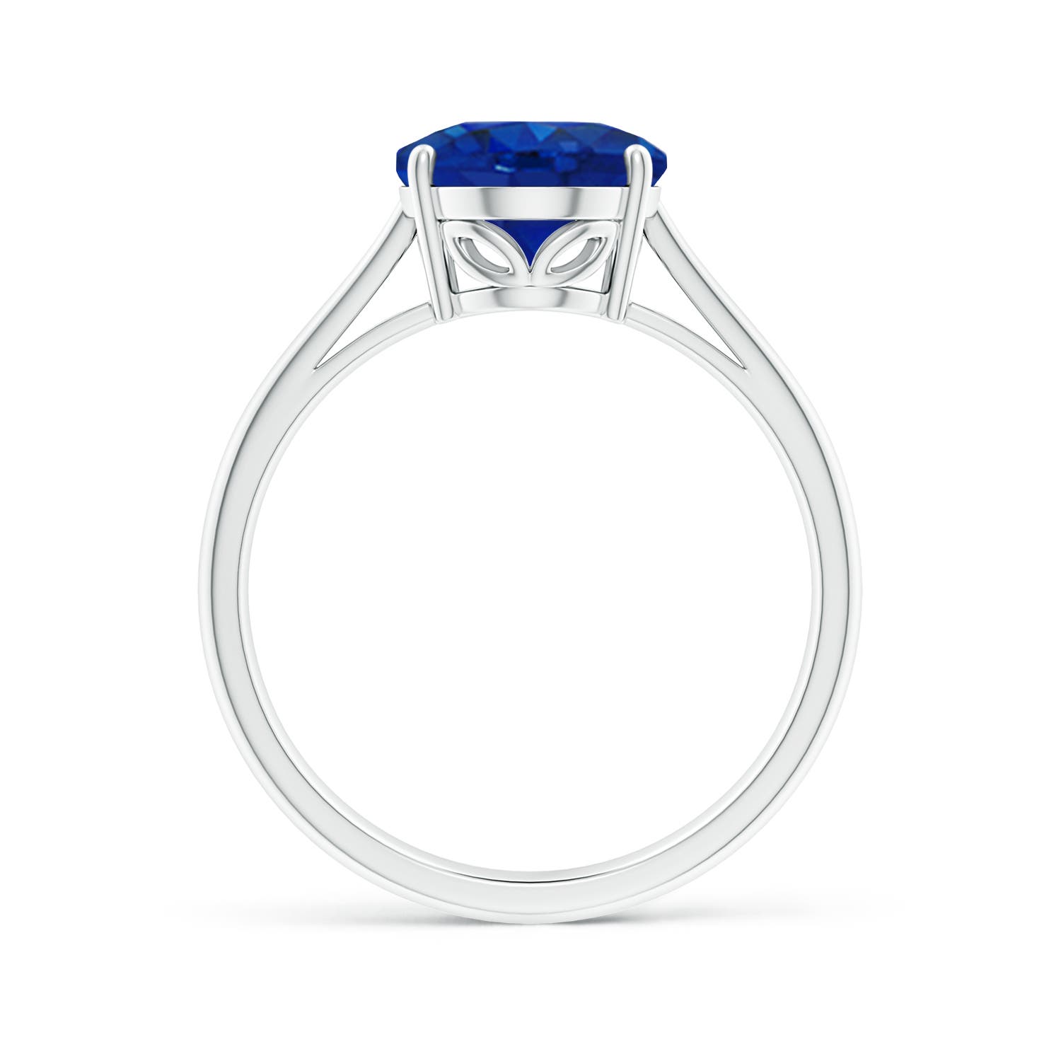10x8mm AAA Oval Solitaire Blue Sapphire Cocktail Ring in P950 Platinum