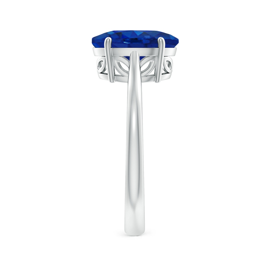10x8mm AAA Oval Solitaire Blue Sapphire Cocktail Ring in P950 Platinum side 299
