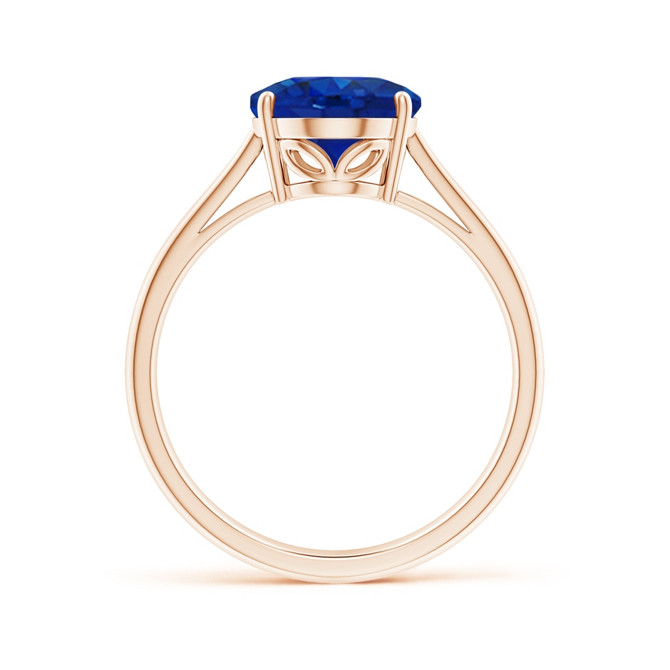 10x8mm AAA Oval Solitaire Blue Sapphire Cocktail Ring in Rose Gold side 199
