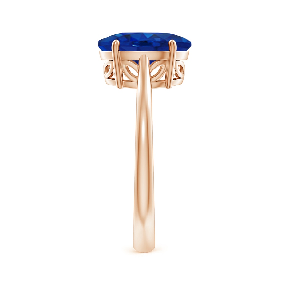 10x8mm AAA Oval Solitaire Blue Sapphire Cocktail Ring in Rose Gold side 299