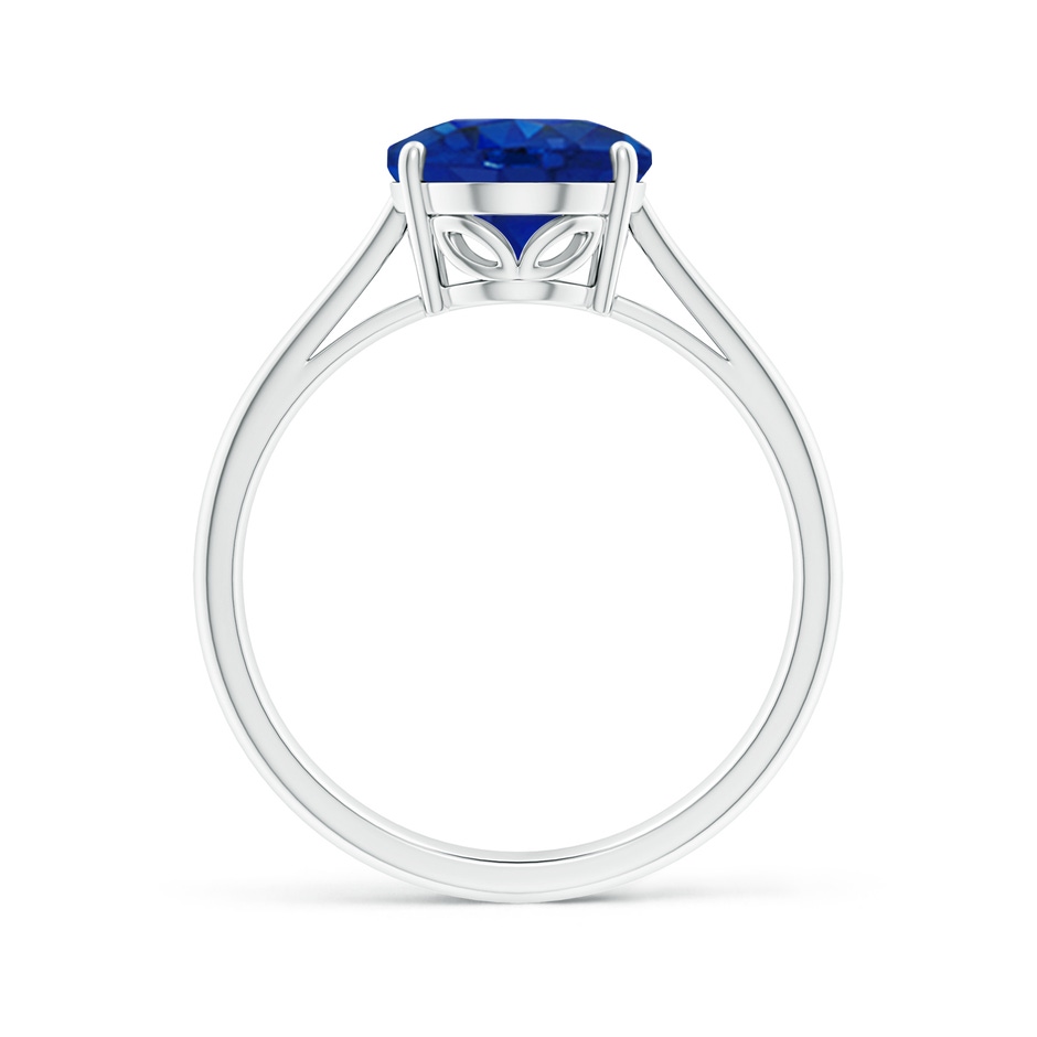 10x8mm AAA Oval Solitaire Blue Sapphire Cocktail Ring in White Gold side 199