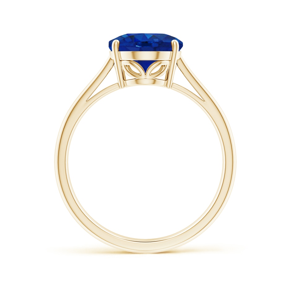 10x8mm AAA Oval Solitaire Blue Sapphire Cocktail Ring in Yellow Gold side 199