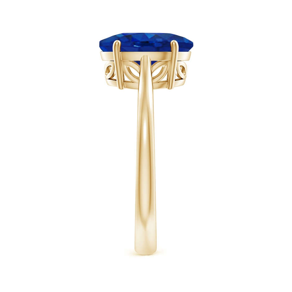10x8mm AAA Oval Solitaire Blue Sapphire Cocktail Ring in Yellow Gold side 299