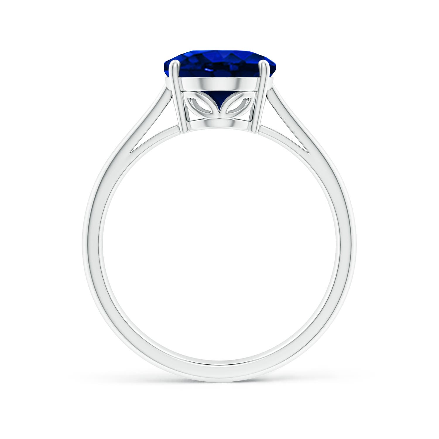 10x8mm AAAA Oval Solitaire Blue Sapphire Cocktail Ring in P950 Platinum
