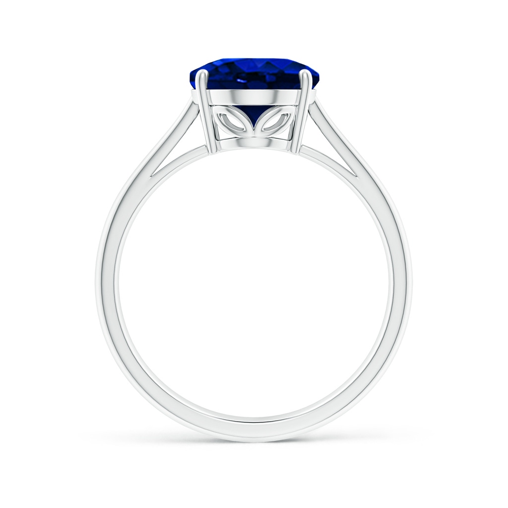 10x8mm Lab-Grown Oval Solitaire Blue Sapphire Cocktail Ring in P950 Platinum - side 199