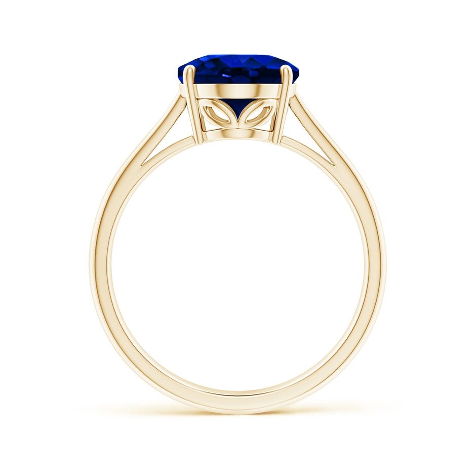 10x8mm Lab-Grown Oval Solitaire Blue Sapphire Cocktail Ring in Yellow Gold side 199