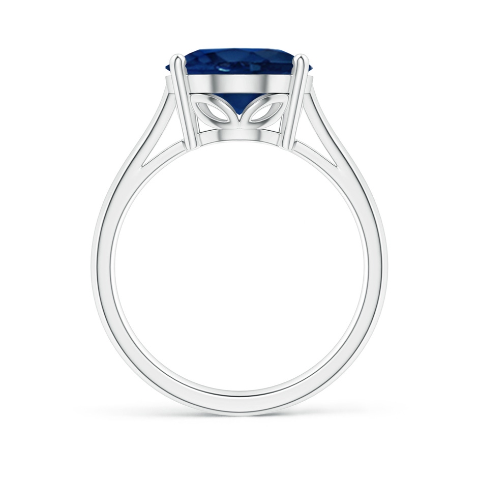 12x10mm AA Oval Solitaire Blue Sapphire Cocktail Ring in P950 Platinum side 199