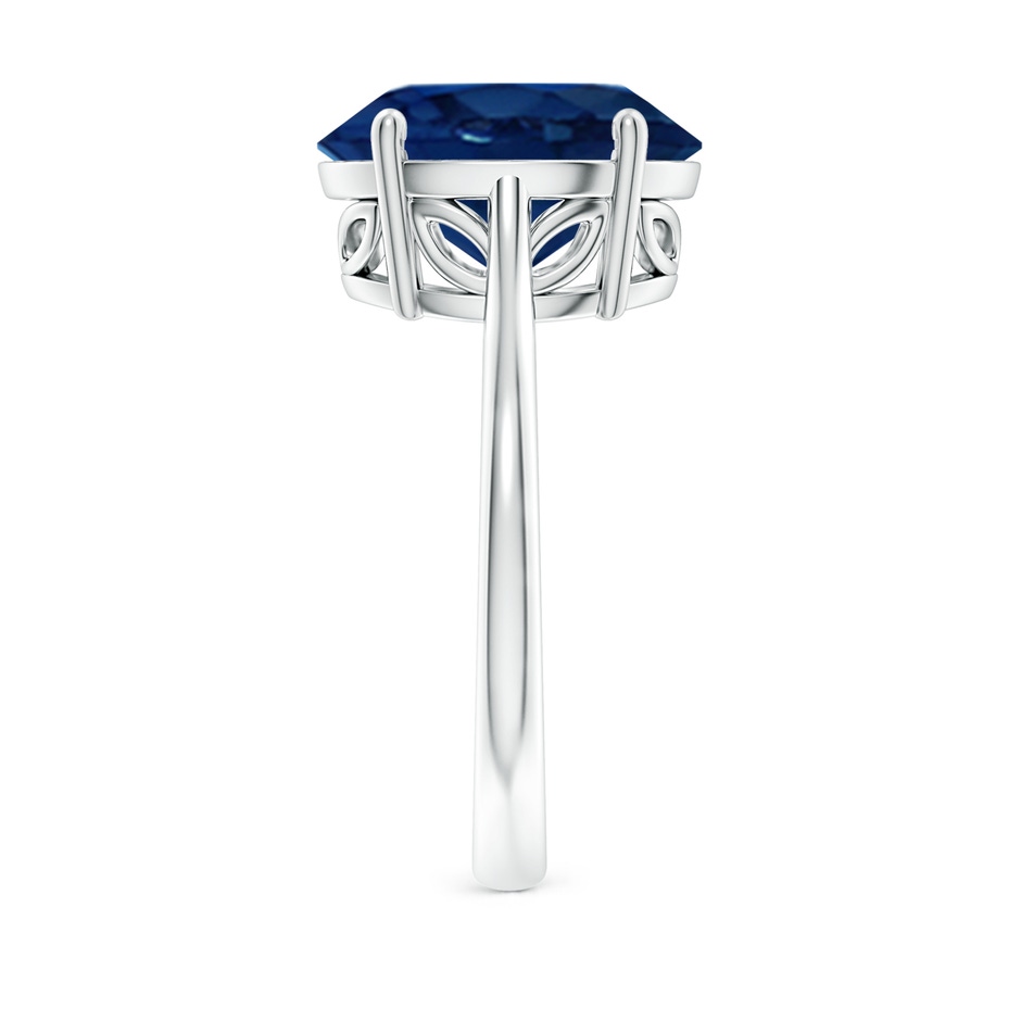 12x10mm AA Oval Solitaire Blue Sapphire Cocktail Ring in P950 Platinum side 299
