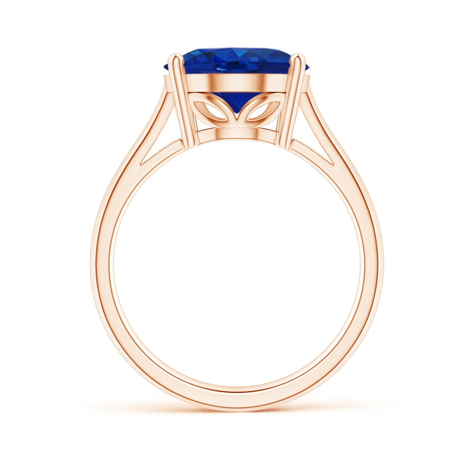 12x10mm AAA Oval Solitaire Blue Sapphire Cocktail Ring in Rose Gold side 199