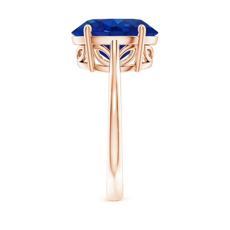 12x10mm AAA Oval Solitaire Blue Sapphire Cocktail Ring in Rose Gold side 299