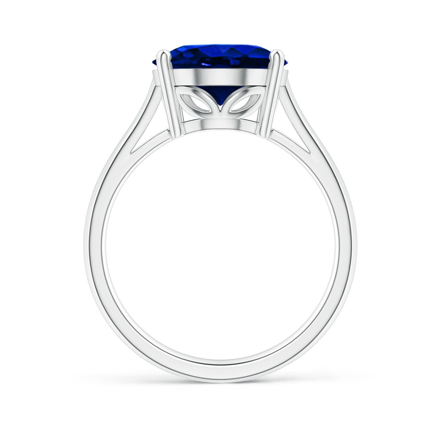 12x10mm AAAA Oval Solitaire Blue Sapphire Cocktail Ring in P950 Platinum