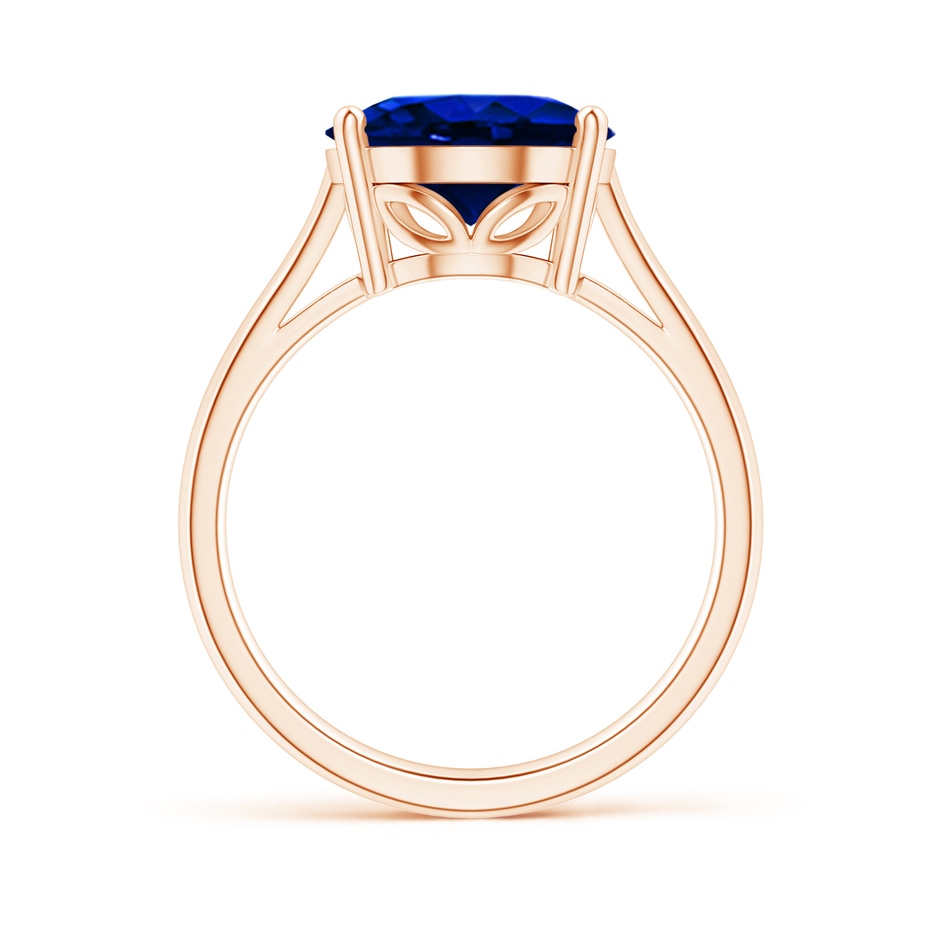 12x10mm AAAA Oval Solitaire Blue Sapphire Cocktail Ring in Rose Gold side 199